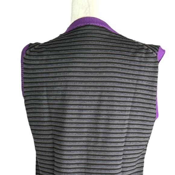 ETRO Milano Gray & Purple Striped Argyle Sleeveless V-Neck Wool Knit Vest - L - Picture 6 of 11